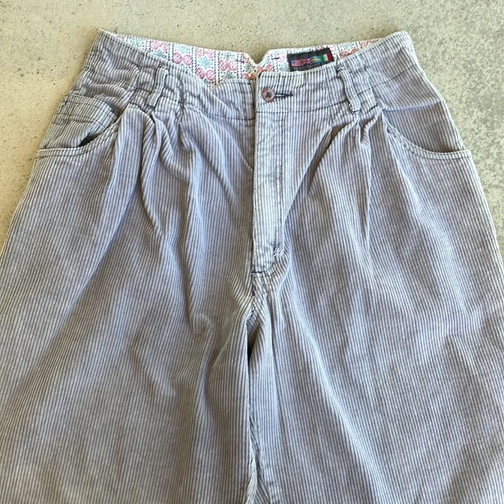 VTG Paris Sports Club Gray Corduroy High Rise Pants, 8